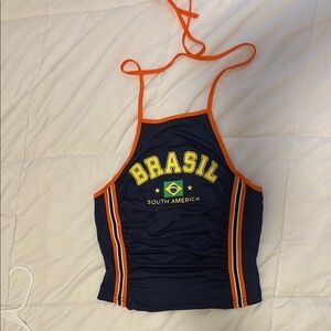 SHEIN Navy Blue Halter Top